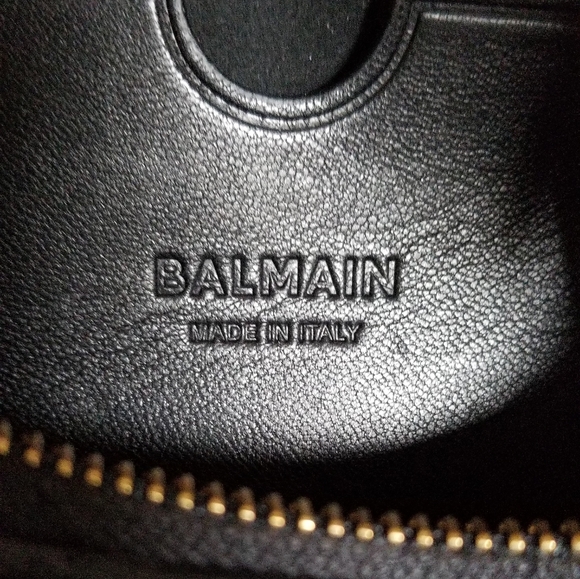 Balmain Mini Pillow Monogram Quilted Leather Hobo Bag Black - Picture 10 of 10